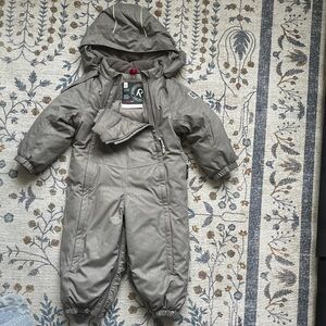Gray Hooded Snowsuit